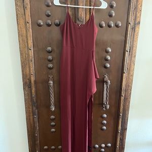 Express maroon side slit dress